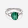 SuperOro Meteo 18K White Gold Diamond & Malachite Statement Ring METEO/A774 - THE SOLIST - SuperOro