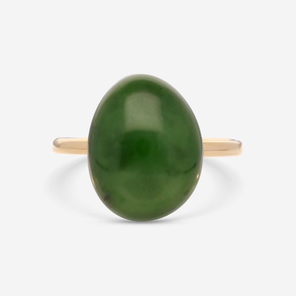 SuperOro Meteo 18K Yellow Gold Jade Ring Sz. 6.75 METEO/A709 - THE SOLIST - SuperOro