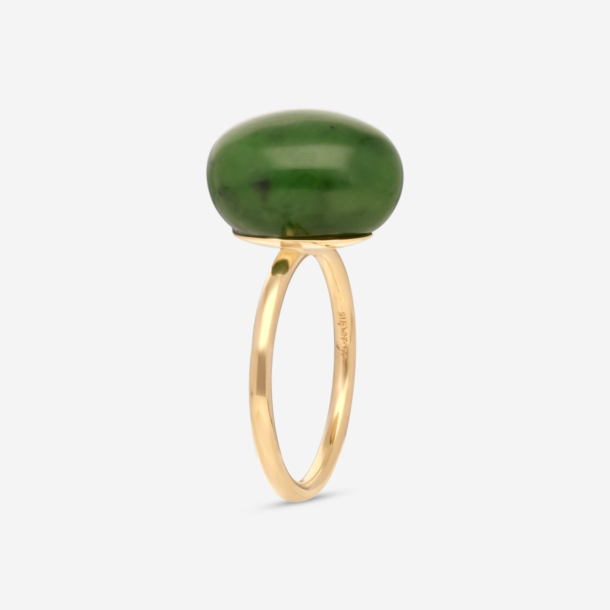 SuperOro Meteo 18K Yellow Gold Jade Ring Sz. 6.75 METEO/A709 - THE SOLIST - SuperOro