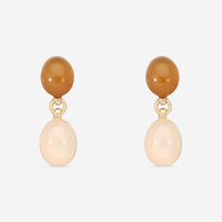 SuperOro Meteo 18K Yellow Gold White & Mango Chalcedony Drop Earrings METEO/O701 - P - THE SOLIST - SuperOro