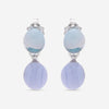 SuperOro Meteo 18K Yellow Gold White & Smoky Chalcedony Drop Earrings METEO/O701 - P - THE SOLIST - SuperOro