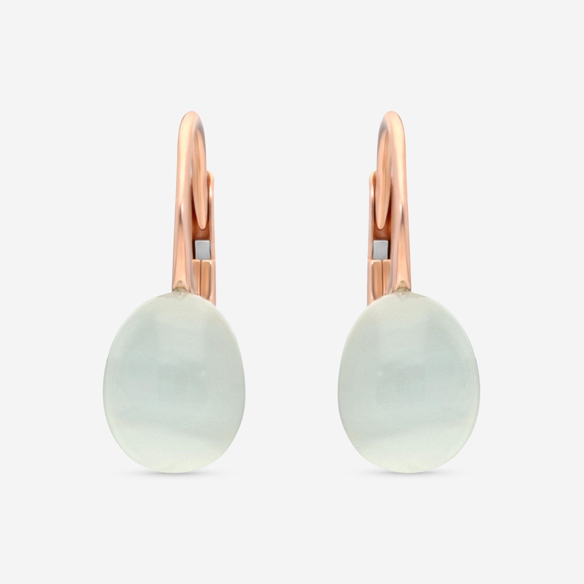 SuperOro Meteore 18K Rose Gold Blue Chalcedony Lever Back Earrings METEORE/O649 - THE SOLIST - SuperOro