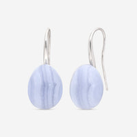 SuperOro Meteore 18K White Gold Blue Lace Chalcedony Drop Earrings METEORE/O609 - THE SOLIST - SuperOro