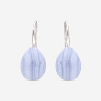 SuperOro Meteore 18K White Gold Blue Lace Chalcedony Drop Earrings METEORE/O609 - THE SOLIST - SuperOro