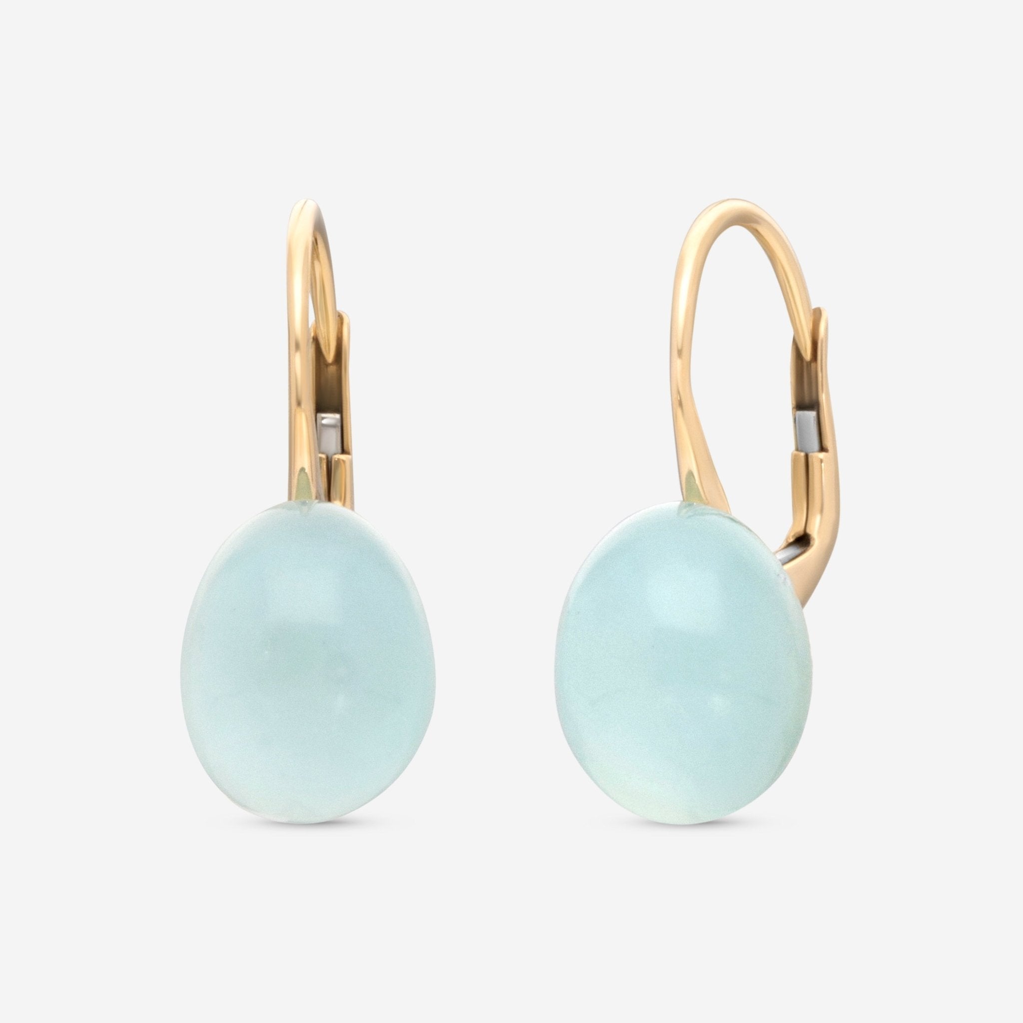 SuperOro Meteore 18K Yellow Gold Blue Topaz & Chalcedony Drop Earrings METEORE/O667 - THE SOLIST - SuperOro