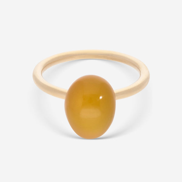 SuperOro Meteore 18K Yellow Gold Mango Chalcedony Statement Ring METEORE/A630 - THE SOLIST - SuperOro