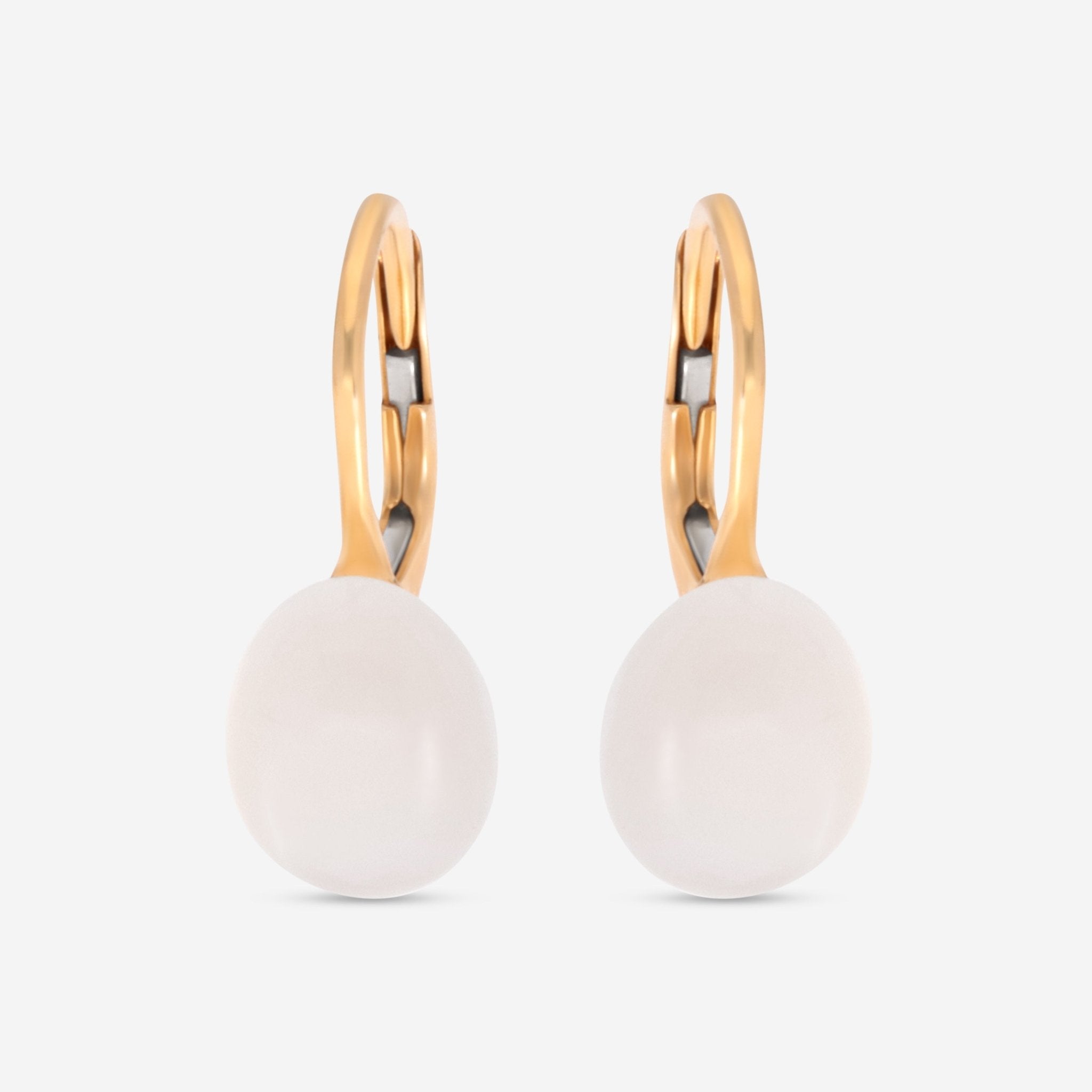 SuperOro Meteore 18K Yellow Gold White Moonstone Lever Back Earrings METEORE/O649 - THE SOLIST - SuperOro