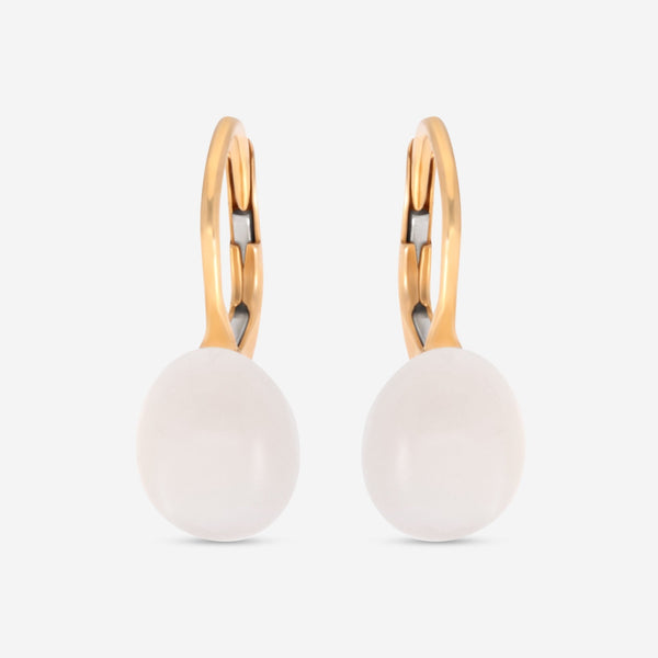 SuperOro Meteore 18K Yellow Gold White Moonstone Lever Back Earrings METEORE/O649 - THE SOLIST - SuperOro