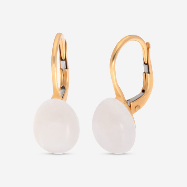 SuperOro Meteore 18K Yellow Gold White Moonstone Lever Back Earrings METEORE/O649 - THE SOLIST - SuperOro