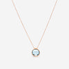 SuperOro Mike 18K Rose Gold Sky Top Blue Topaz Pendant Necklace MIKE/P002 - CST - THE SOLIST - SuperOro