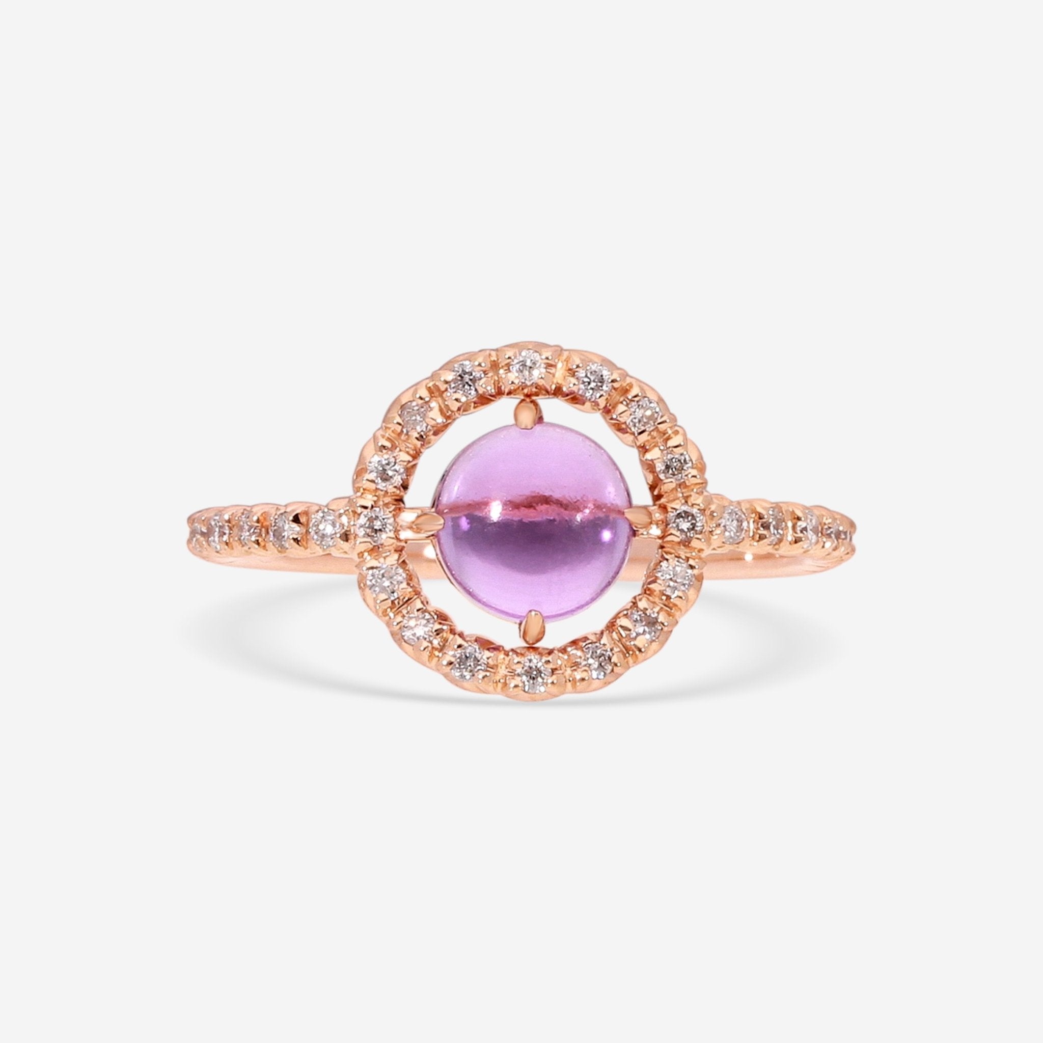 SuperOro Re 18K Rose Gold Amethyst & Diamond Statement Ring RE/A001 - THE SOLIST - SuperOro