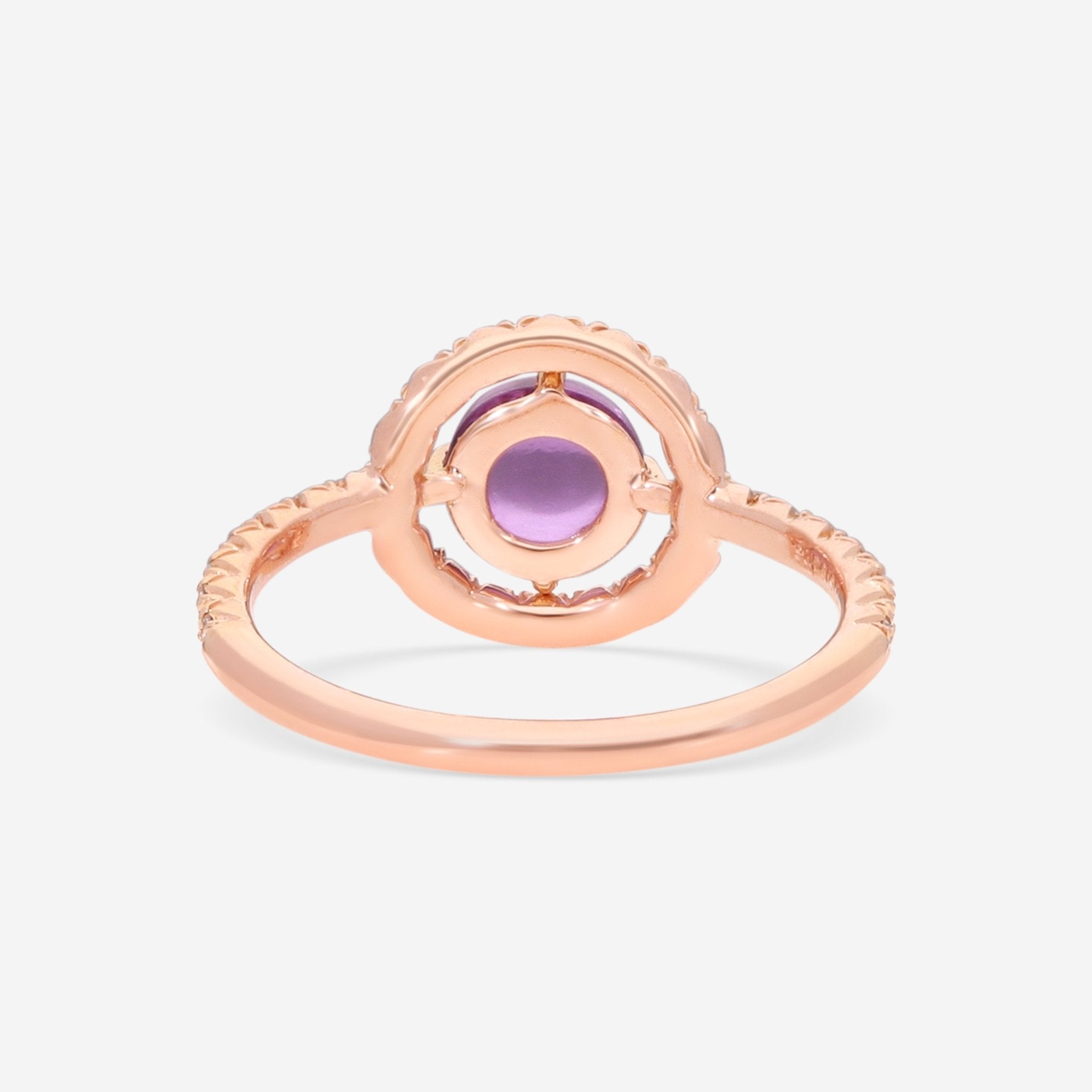 SuperOro Re 18K Rose Gold Amethyst & Diamond Statement Ring RE/A001 - THE SOLIST - SuperOro