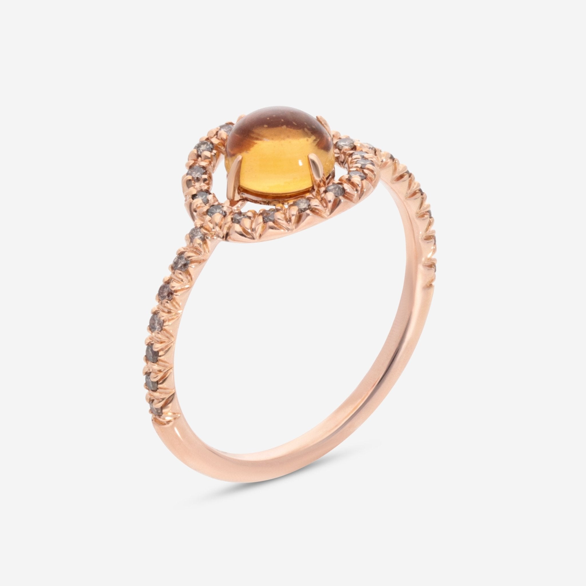 SuperOro Re 18K Rose Gold Diamond & Citrine Statement Ring RE/A002 - THE SOLIST - SuperOro