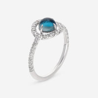 SuperOro Re 18K White Gold Diamond & London Blue Topaz Statement Ring RE/A001 - THE SOLIST - SuperOro