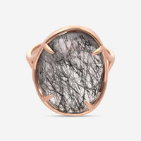 SuperOro Samba 18K Rose Gold Black Tourmaline & Quartz Statement Ring SAMBA/A014 - THE SOLIST - SuperOro