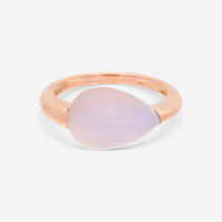 SuperOro Soft 18K Rose Gold Blue Chalcedony Statement Ring SOFT/A002 - THE SOLIST - SuperOro