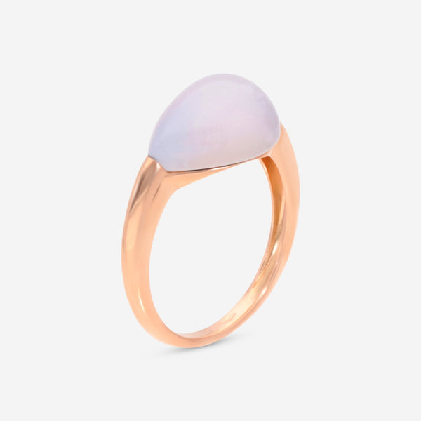 SuperOro Soft 18K Rose Gold Blue Chalcedony Statement Ring SOFT/A002 - THE SOLIST - SuperOro