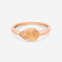 SuperOro Soft 18K Rose Gold Gold Rutilated Quartz Statement Ring SOFT/A001 - THE SOLIST - SuperOro