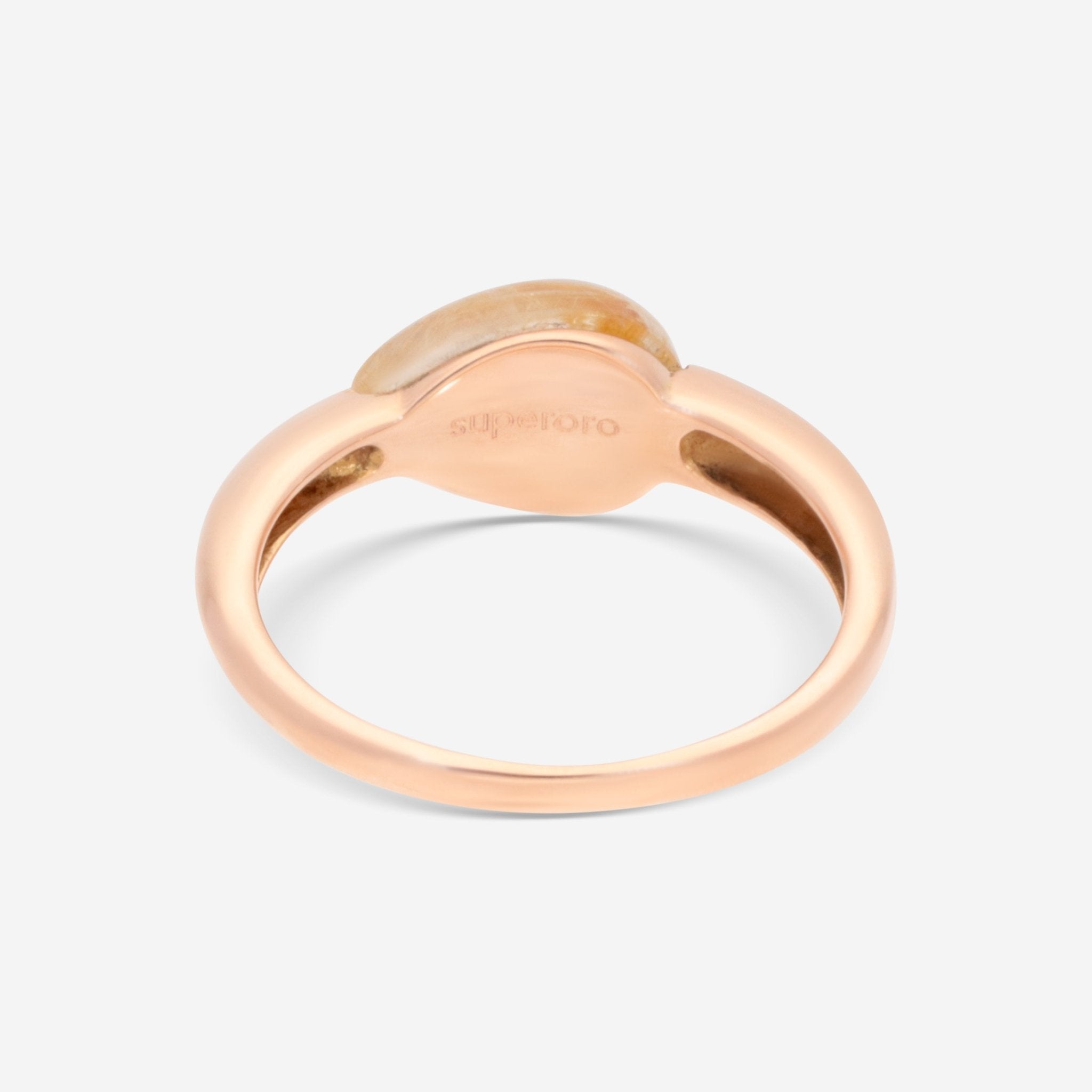 SuperOro Soft 18K Rose Gold Gold Rutilated Quartz Statement Ring SOFT/A001 - THE SOLIST - SuperOro