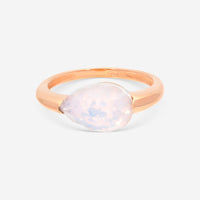 SuperOro Soft 18K Rose Gold White Sunflower Quartz Statement Ring SOFT/A10 - THE SOLIST - SuperOro