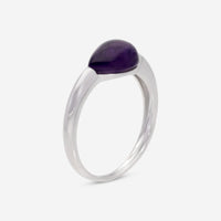 SuperOro Soft 18K White Gold Dark Amethyst Statement Ring SOFT/A001 - THE SOLIST - SuperOro