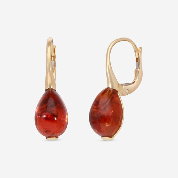 SuperOro Soft 18K Yellow Gold Madera Citrine Drop Earrings SOFT/O004red - THE SOLIST - SuperOro