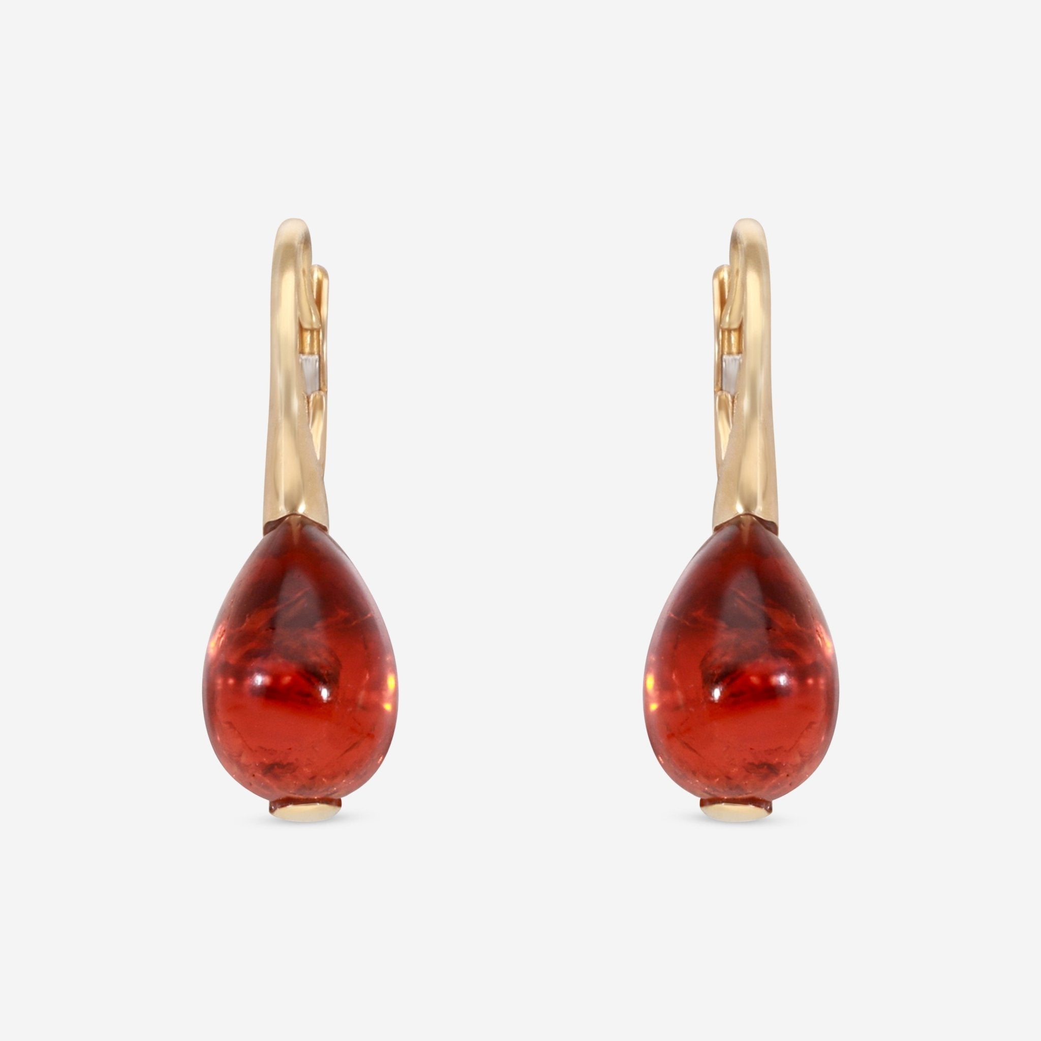 SuperOro Soft 18K Yellow Gold Madera Citrine Drop Earrings SOFT/O004red - THE SOLIST - SuperOro