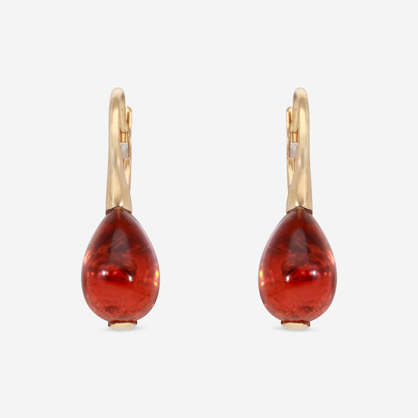 SuperOro Soft 18K Yellow Gold Madera Citrine Drop Earrings SOFT/O004red - THE SOLIST - SuperOro