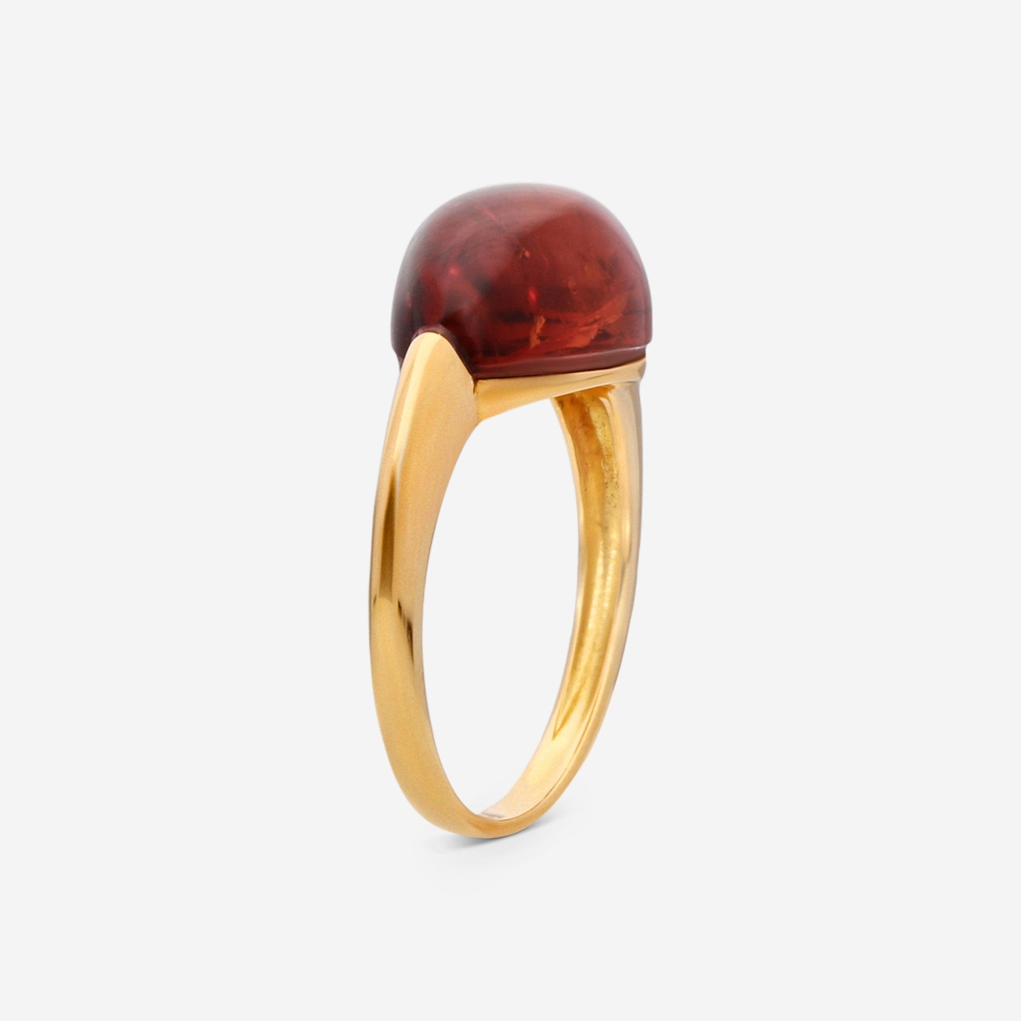 SuperOro Soft 18K Yellow Gold Madera Citrine Ring Sz. 7 SOFT/A002red - THE SOLIST - SuperOro