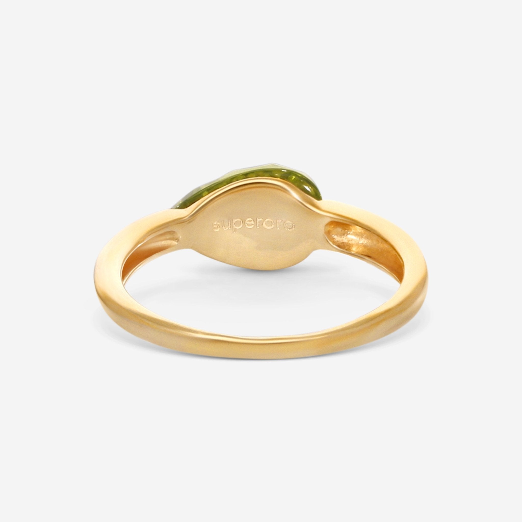 SuperOro Soft 18K Yellow Gold Peridot Ring Sz. 7 SOFT/A101green - THE SOLIST - SuperOro