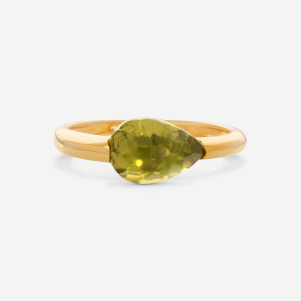 SuperOro Soft 18K Yellow Gold Peridot Ring Sz. 7 SOFT/A101green - THE SOLIST - SuperOro