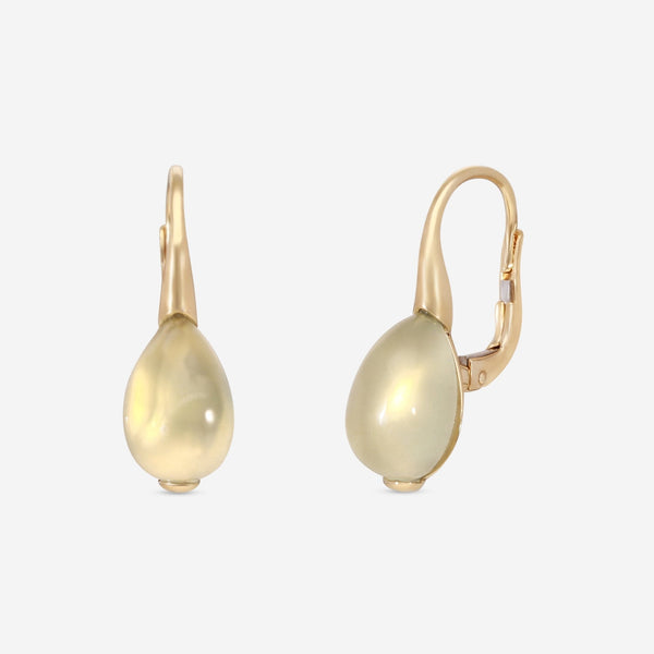 SuperOro Soft 18K Yellow Gold Prenite Earrings SOFT/O004green - THE SOLIST - SuperOro