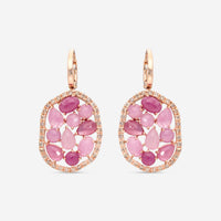 SuperOro Terra 18K Rose Gold Rose Sapphire Drop Earrings TERRA/O020 - THE SOLIST - SuperOro