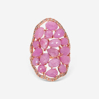 SuperOro Terra 18K Rose Gold Rose Sapphire Ring Statement TERRA/A020 - THE SOLIST - SuperOro