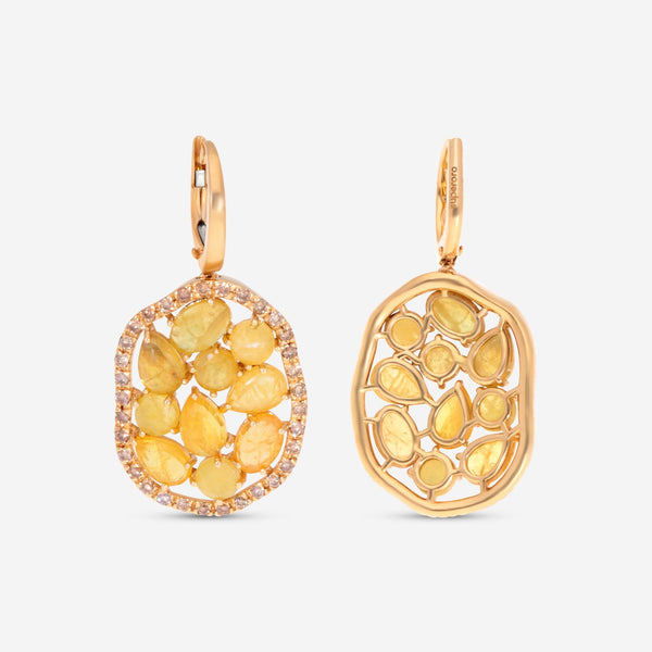 SuperOro Terra 18K Yellow Gold Yellow Sapphire Drop Earrings TERRA/O020 - THE SOLIST - SuperOro