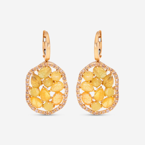 SuperOro Terra 18K Yellow Gold Yellow Sapphire Drop Earrings TERRA/O020 - THE SOLIST - SuperOro