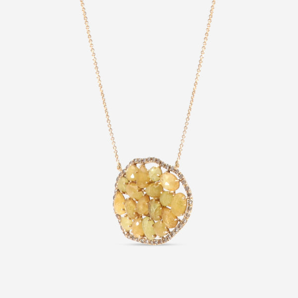 SuperOro Terra 18K Yellow Gold Yellow Sapphire Pendant Necklace TERRA/C020 - THE SOLIST - SuperOro