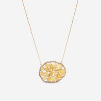 SuperOro Terra 18K Yellow Gold Yellow Sapphire Pendant Necklace TERRA/C020 - THE SOLIST - SuperOro