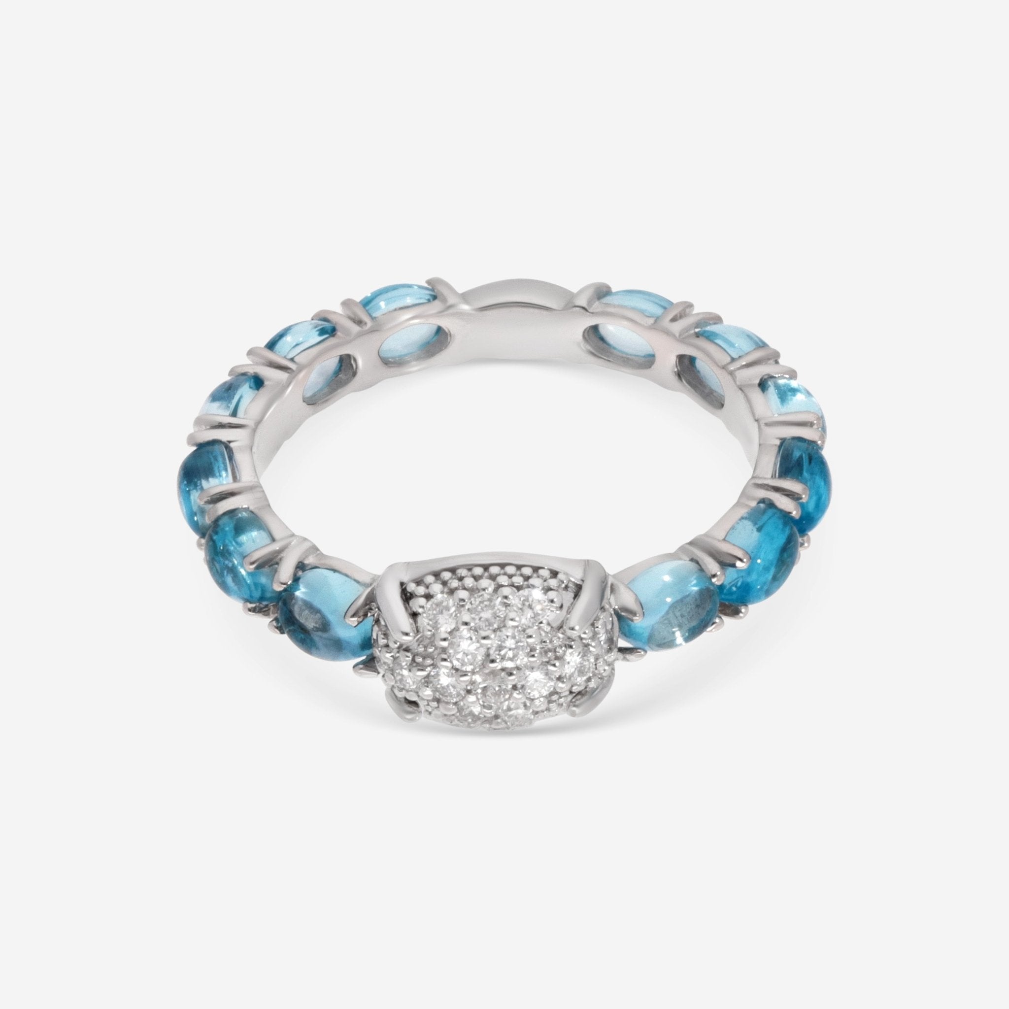 SuperOro Vulcano 18K White Gold Diamond & Semiprecious Stone Ring VULCANO/A013 - THE SOLIST - SuperOro