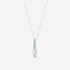 SuperOro Vulcano 18K White Gold Diamond & Swiss Blue Topaz Pendant Necklace VULCANO/P017 - THE SOLIST - SuperOro