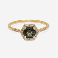 Suzanne Kalan 14K Yellow Gold Diamond and Green Envy Topaz Ring sz 6 PR529 - YGGET - THE SOLIST - Suzanne Kalan