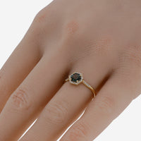 Suzanne Kalan 14K Yellow Gold Diamond and Green Envy Topaz Ring sz 6 PR529 - YGGET - THE SOLIST - Suzanne Kalan