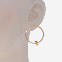 Suzanne Kalan 18K Rose Gold, Sapphire and Diamond Hoop Earrings BAE405A - RG - THE SOLIST - Suzanne Kalan