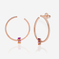 Suzanne Kalan 18K Rose Gold, Sapphire and Diamond Hoop Earrings BAE405A - RG - THE SOLIST - Suzanne Kalan