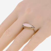 Suzanne Kalan 18K Yellow Gold, Pink Opal and Diamond 0.30ct. tw. Ring sz 6.5 DKR541 - YGPO6.5 - THE SOLIST - Suzanne Kalan