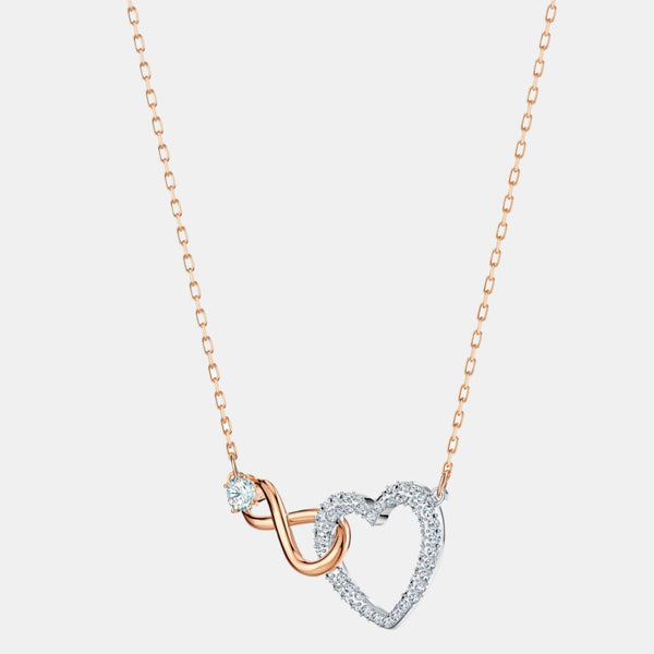 Swarovski Hyperbola Infinity & Heart Mixed Metal Crystal & Zirconia Pendant Necklace 5518865 - THE SOLIST - Swarovski