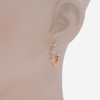 Tessitore Tubogas 18K Rose Gold, Diamond Hoop Earrings OT 825R - THE SOLIST - Tessitore