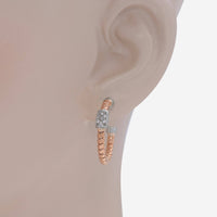 Tessitore Tubogas 18K Rose Gold, Diamond Hoop Earrings OT 829R - THE SOLIST - Tessitore