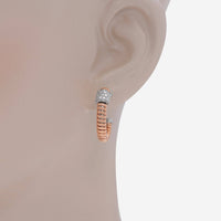 Tessitore Tubogas 18K Rose Gold, Diamond Hoop Earrings - THE SOLIST - Tessitore