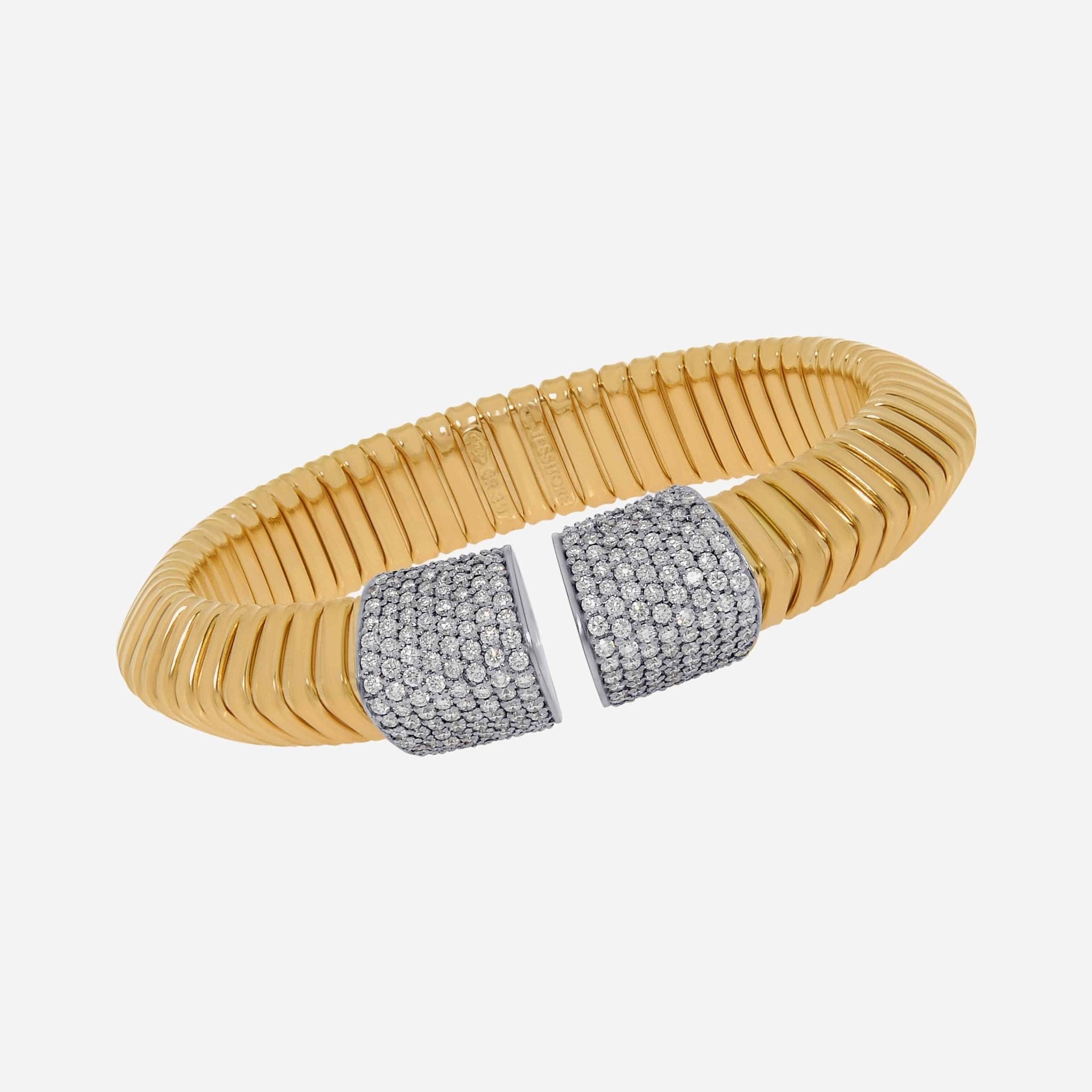 Tessitore Tubogas 18K Yellow Gold, Diamond 3.00ct. tw. Bangle Bracelet 106068 - THE SOLIST - Tessitore